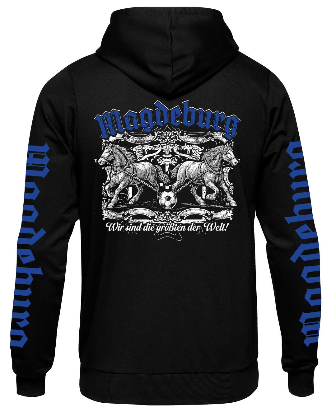 Magdeburg Halbkugeln Kapuzenpullover | Ostdeutschland Heimat | Ärmeldruck