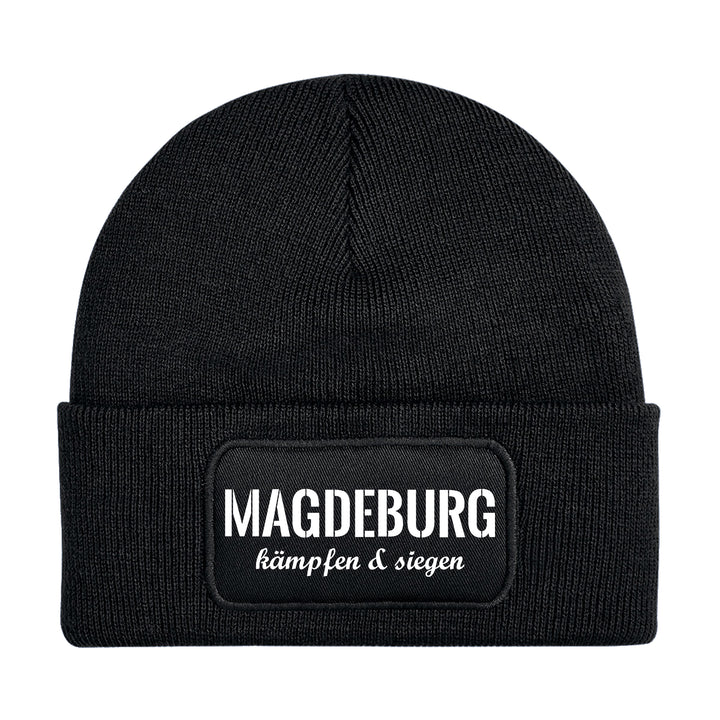 Magdeburg Kämpfen & Siegen Mütze | Fußball Wintermütze | Patch Beanie M3