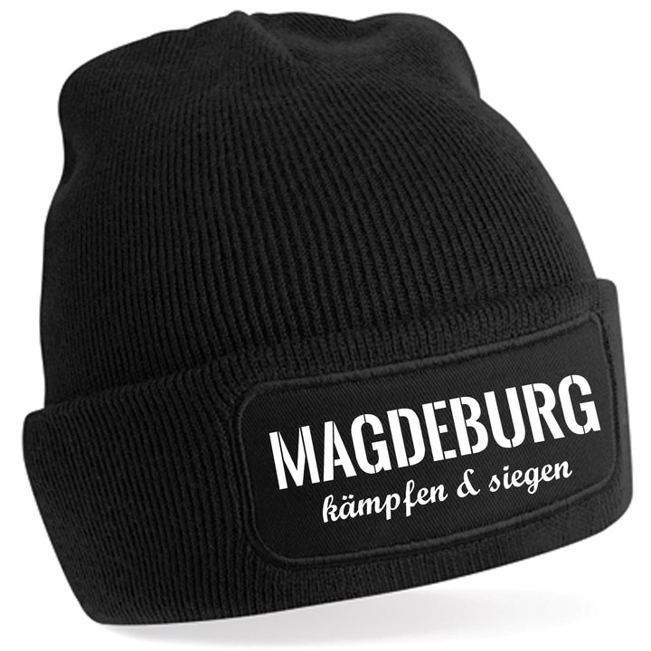 Magdeburg Kämpfen & Siegen Mütze | Fußball Wintermütze | Patch Beanie M3