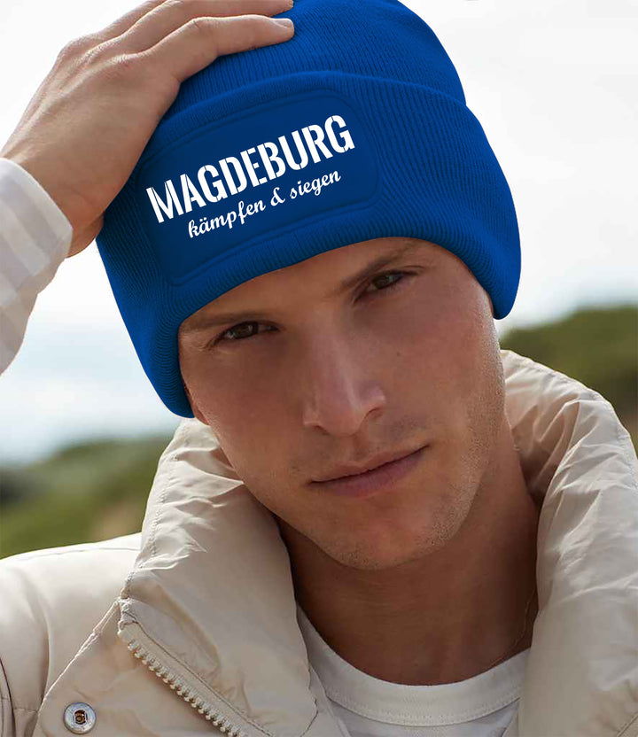 Magdeburg Kämpfen & Siegen Mütze | Fußball Wintermütze | Patch Beanie M3
