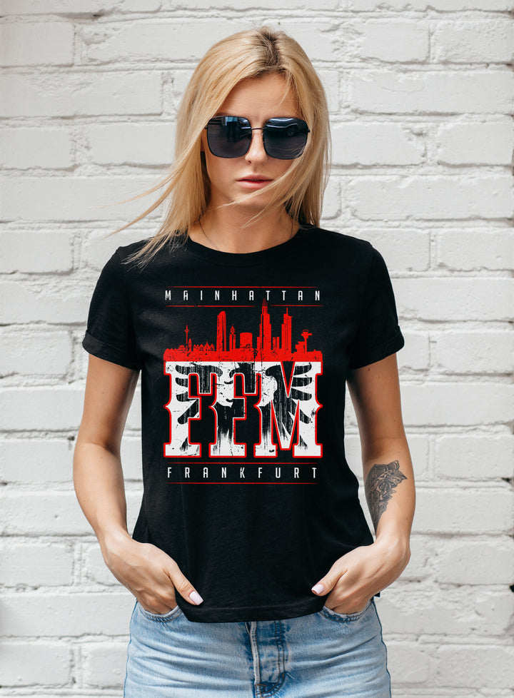 Mainhatten Damen T-Shirt | Frankfurt FFM Skyline | M1
