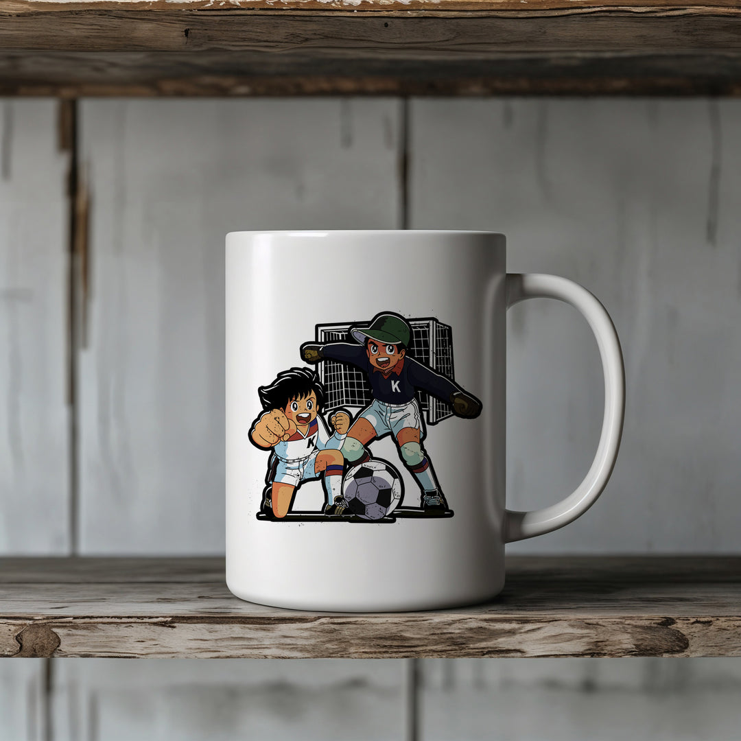 Mario & Gregor Tasse | Cartoon Kaffeetasse Kickers Kaffeebecher Fußball Sport Geschenk