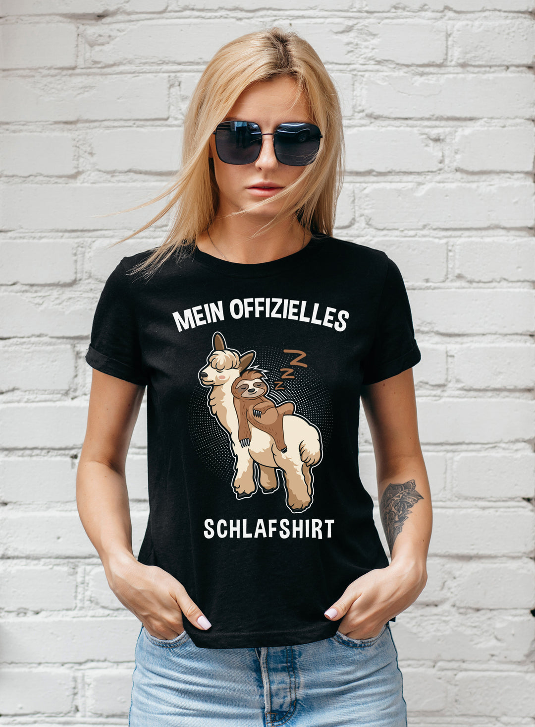 Offizielles Damen Schlafshirt T-Shirt | Faultier Chillen Pyjama | M1