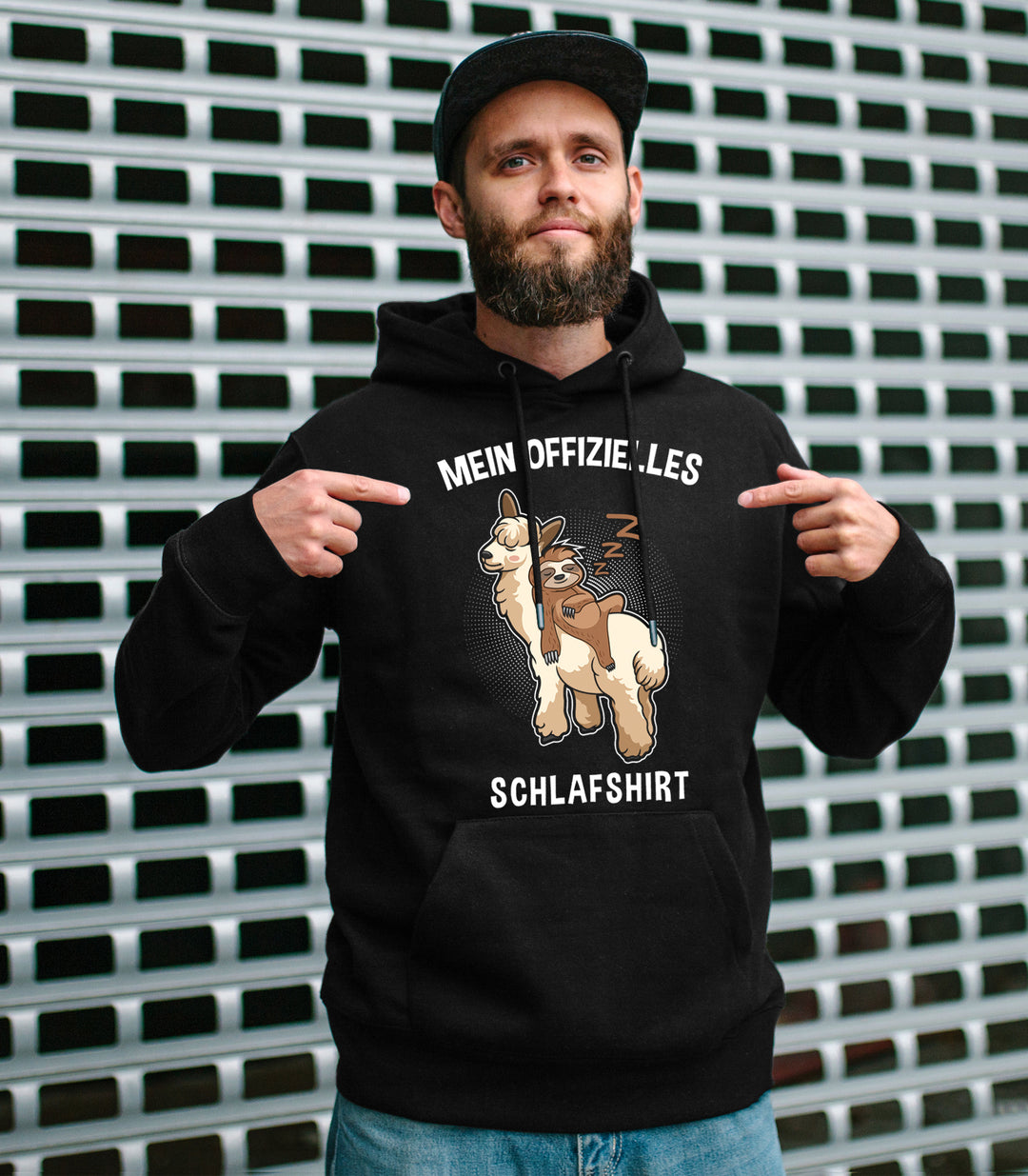 Offizielles Schlafshirt Kapuzenpullover| Faultier Chillen Pyjama | M1