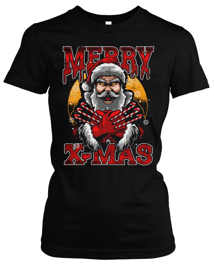 Merry X-Mas Damen T-Shirt | Weihnachten Xmas Comic