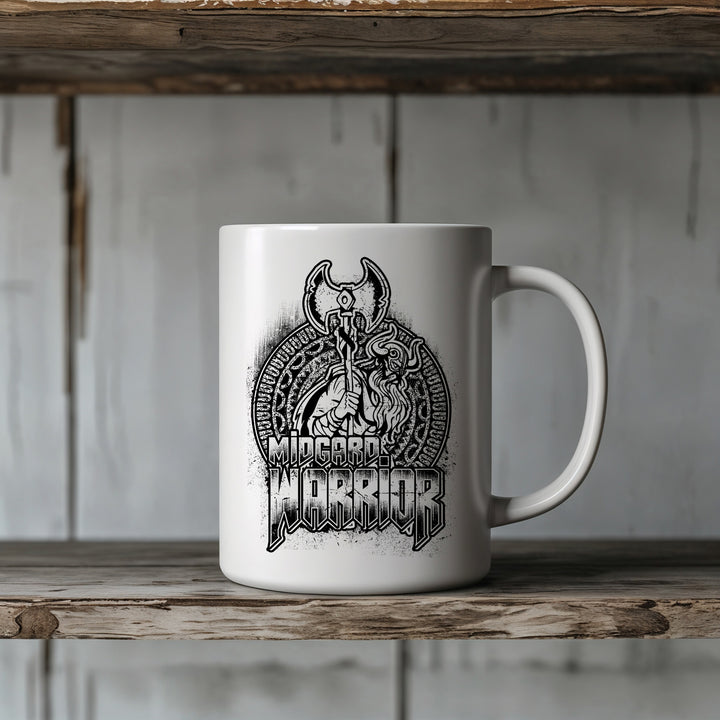 Midgard Warrior Tasse | Wikinger Kaffeetasse Odin Ragnar Kaffeebecher Vikings Berserker