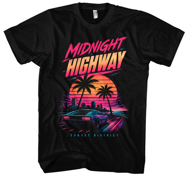 Midnight Highway T-Shirt | Miami Retro 80er Sommer Shirt