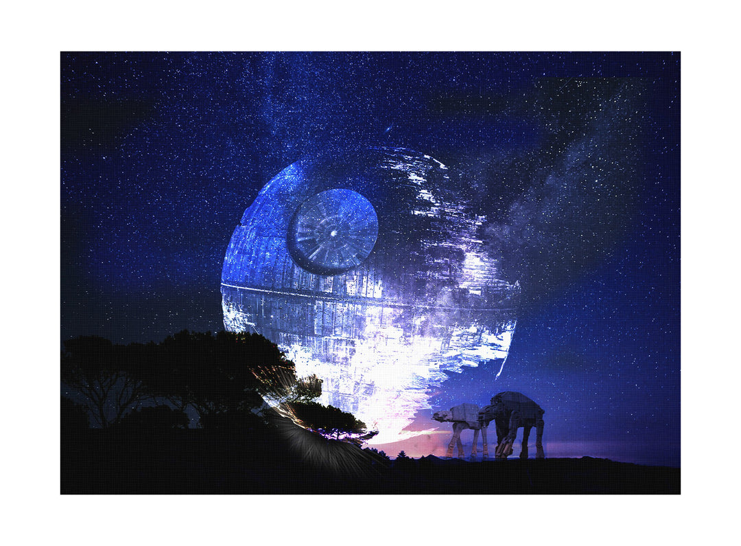 Moon Walker Leinwand | Sci-Fi Weltraum Bild Mond Space Nacht Star Deko | M1