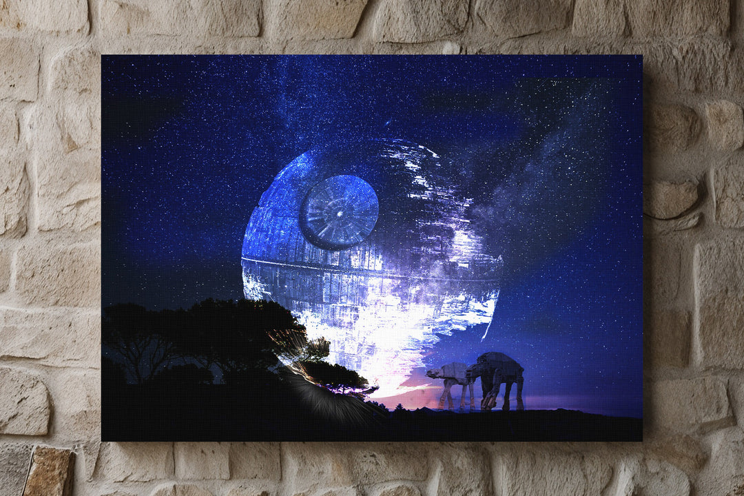 Moon Walker Leinwand | Sci-Fi Weltraum Bild Mond Space Nacht Star Deko | M1
