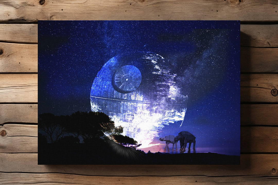 Moon Walker Leinwand | Sci-Fi Weltraum Bild Mond Space Nacht Star Deko | M1