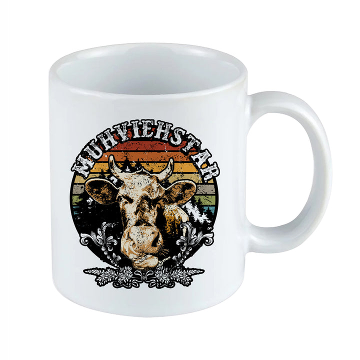 Muhviehstar Tasse | Lustige Kaffeetasse mit Kuh Bauer Kaffeebecher Landwirt Geschenk