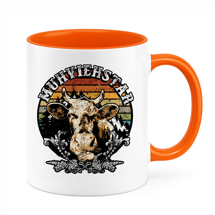 Muhviehstar Tasse | Lustige Kaffeetasse mit Kuh Bauer Kaffeebecher Landwirt Geschenk