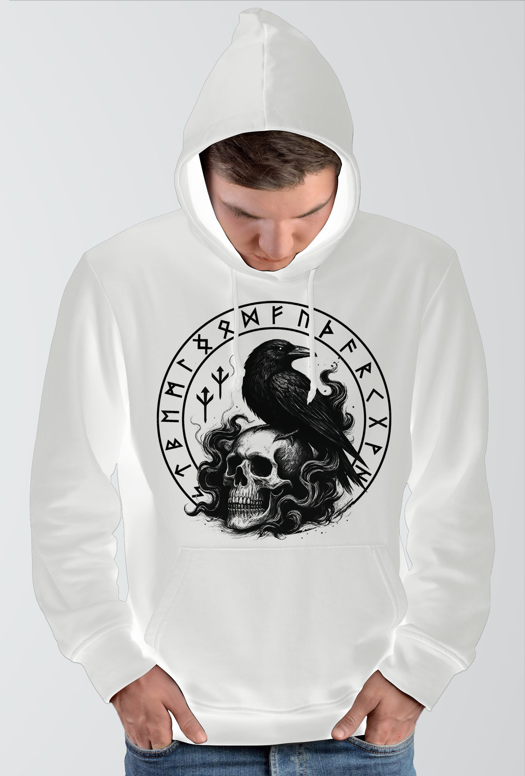 Munin Kapuzenpullover | Wikinger Rabe Odin Runen Nordische Mythologie