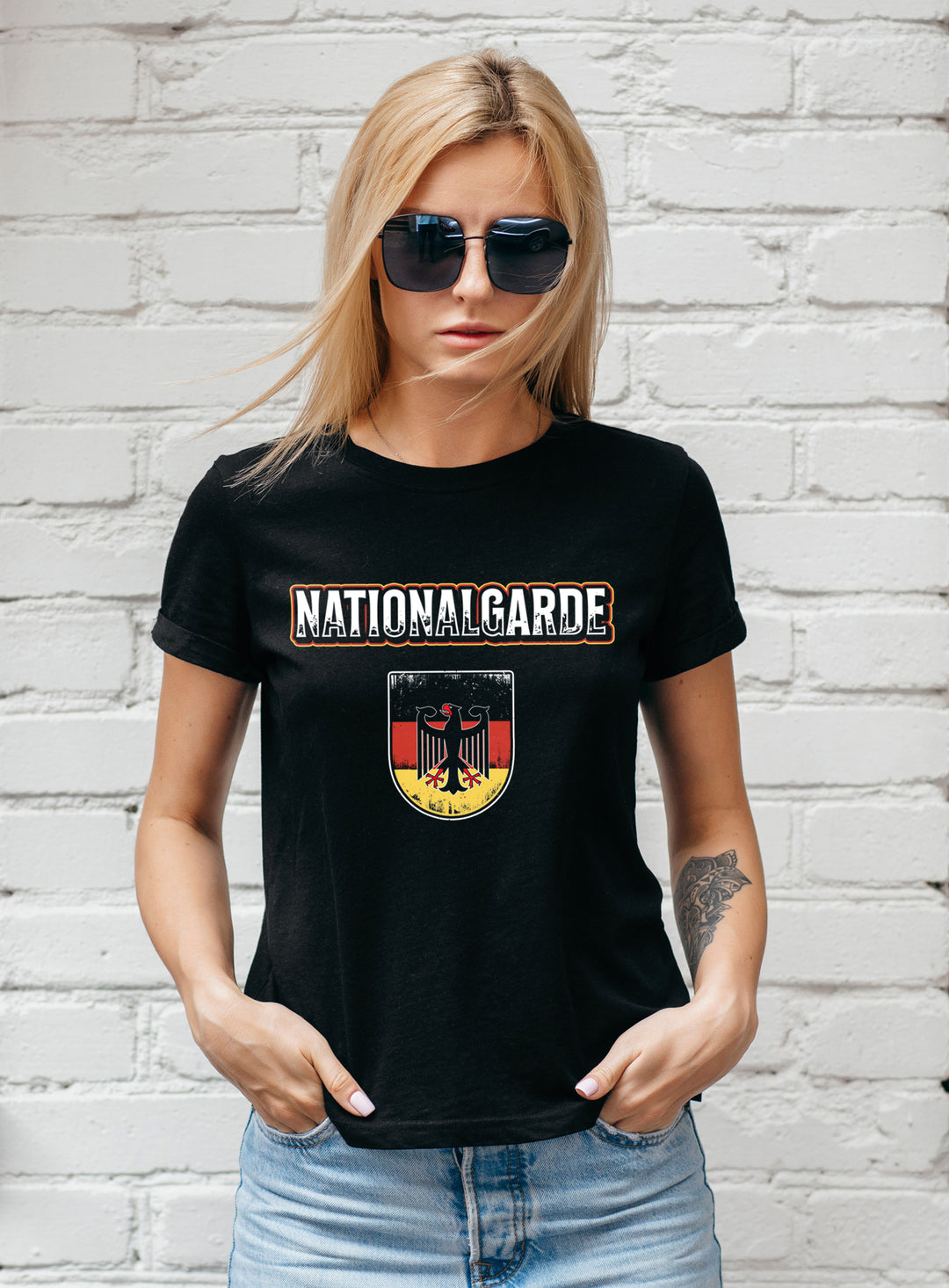 Nationalgarde Damen T-Shirt | Deutschland Heimat Frauen Girlie Shirt M2