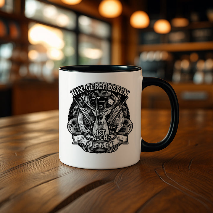 Nix geschossen ist auch gejagt Tasse | Jäger Kaffeetasse Hirsch Jagd Jagdfans Kaffeebecher