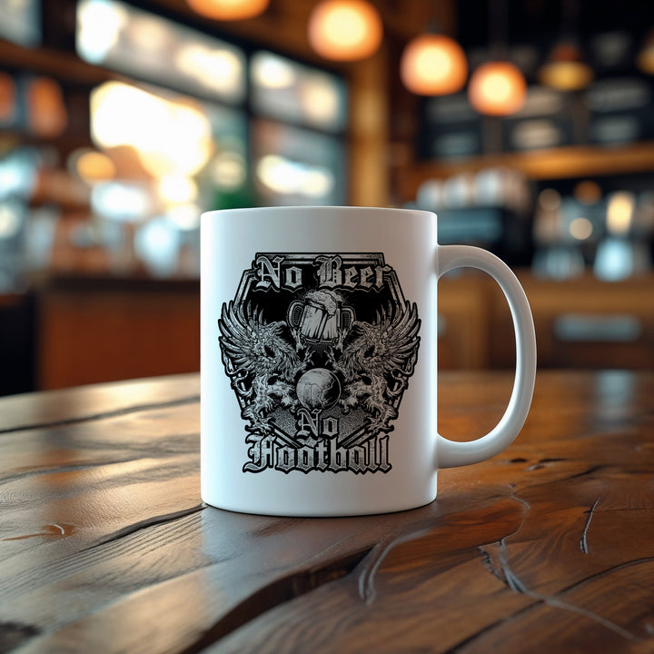 No Beer No Football Tasse | Bier Fußball Kaffeetasse Geschenkidee Fußballfans Bierfans