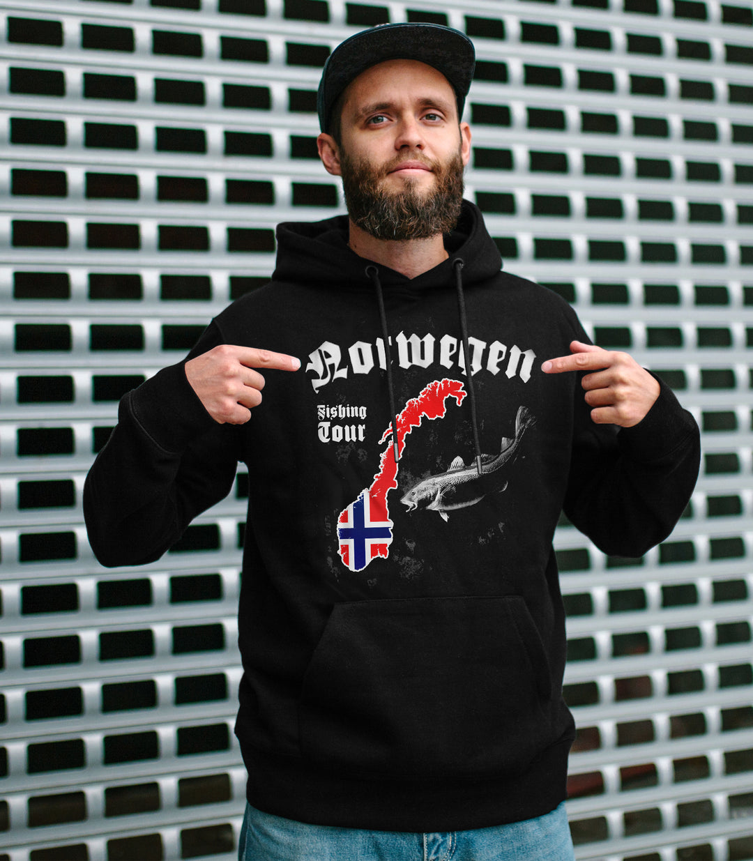 Norwegen Fishing Tour Kapuzenpullover für Angler & Fischer | M1