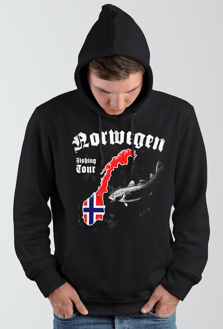 Norwegen Fishing Tour Kapuzenpullover für Angler & Fischer | M1