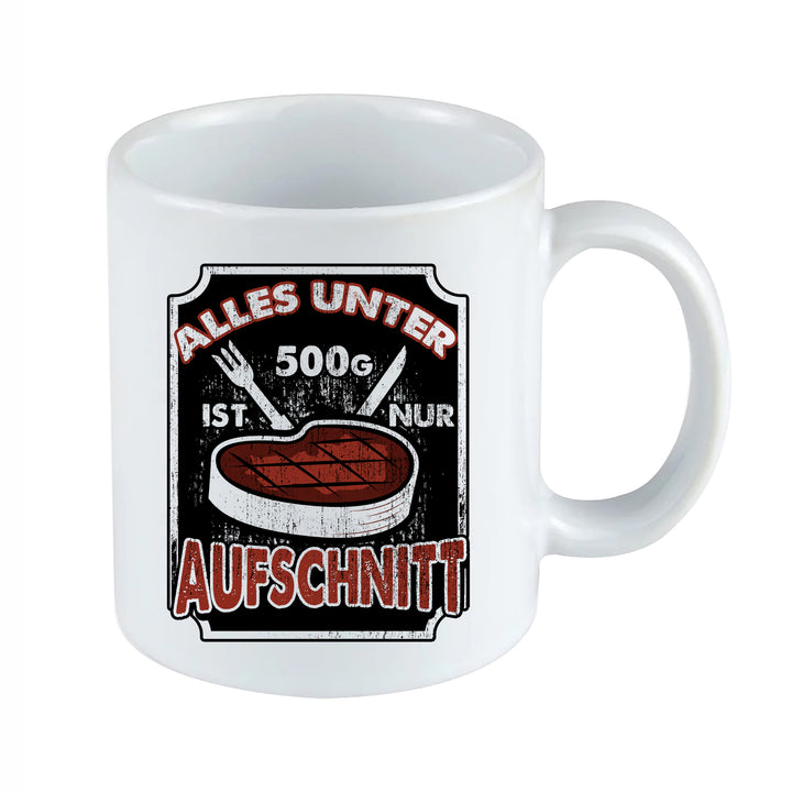 Nur Aufschnitt Tasse | Kaffeebecher mit Steak Grill & BBQ Kaffeetasse | M2