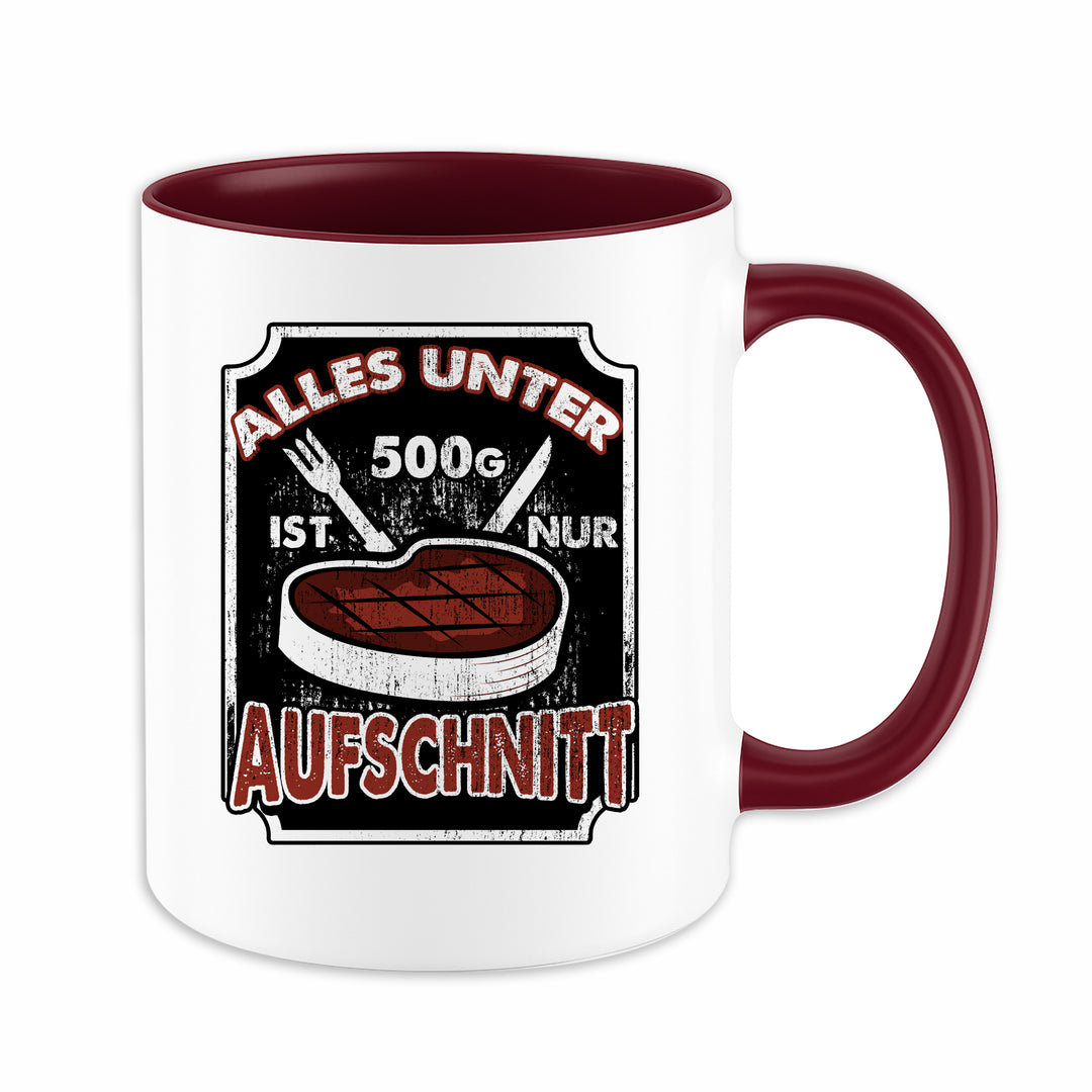 Nur Aufschnitt Tasse | Kaffeebecher mit Steak Grill & BBQ Kaffeetasse | M2
