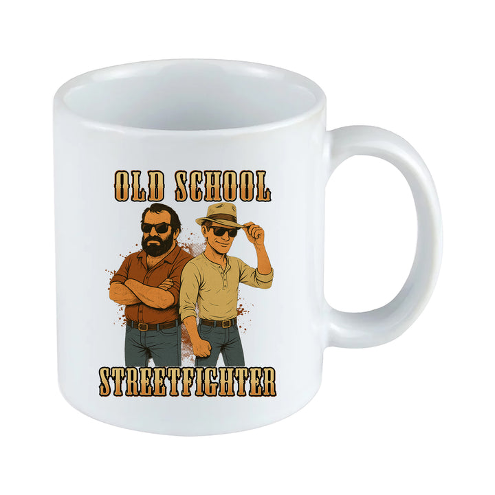 Old School Streetfighter Tasse | Mücke Bulldozer Kaffeetasse Bud Kaffeebecher 80er | M7