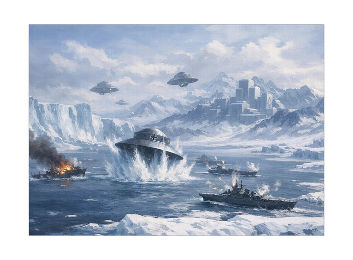 Operation Highjump Leinwand | Antarktis Sci-Fi Bild Militär Eis Landschaft Deko