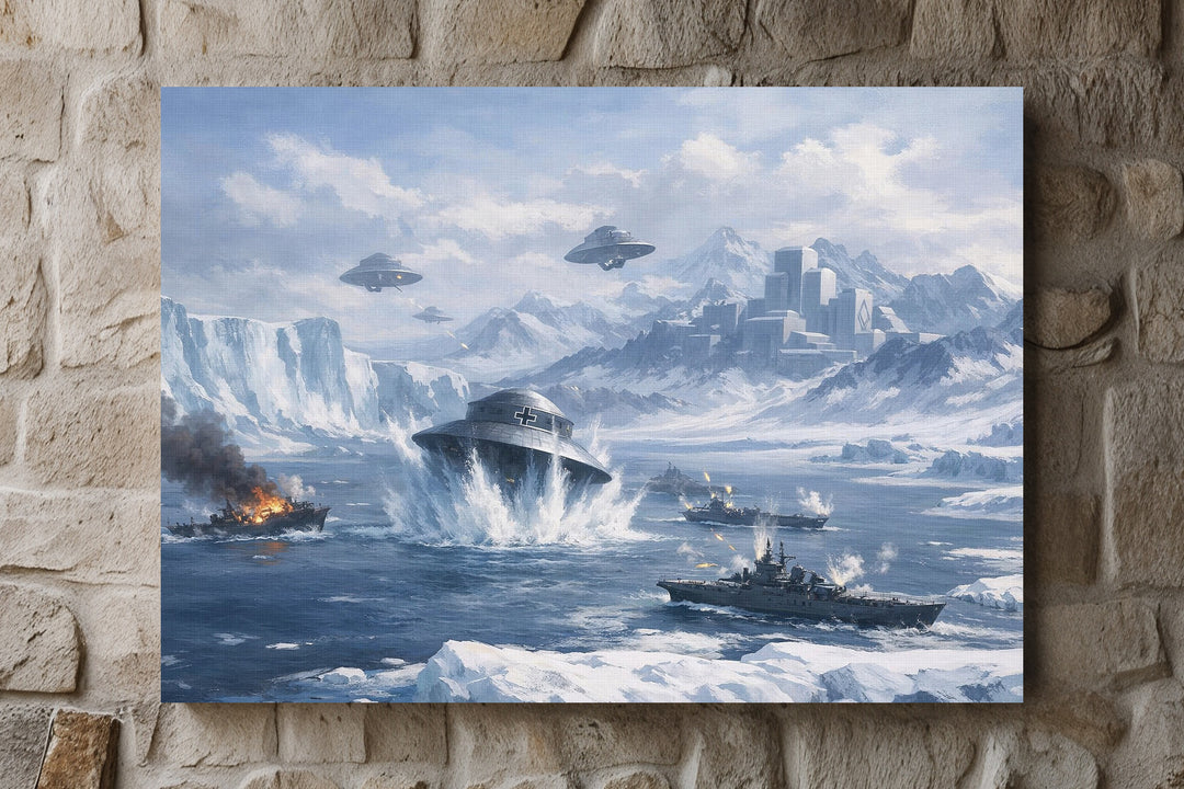 Operation Highjump Leinwand | Antarktis Sci-Fi Bild Militär Eis Landschaft Deko