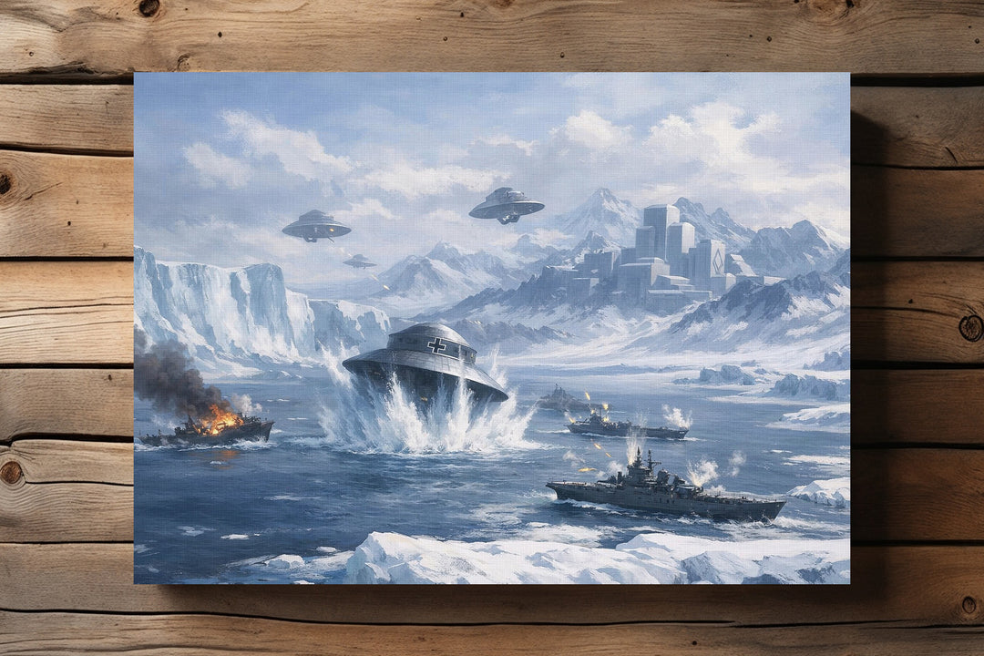 Operation Highjump Leinwand | Antarktis Sci-Fi Bild Militär Eis Landschaft Deko