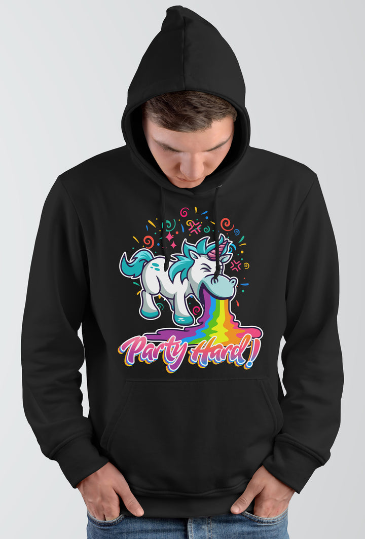 Party Hard Kapuzenpullover | Musik Party Einhorn