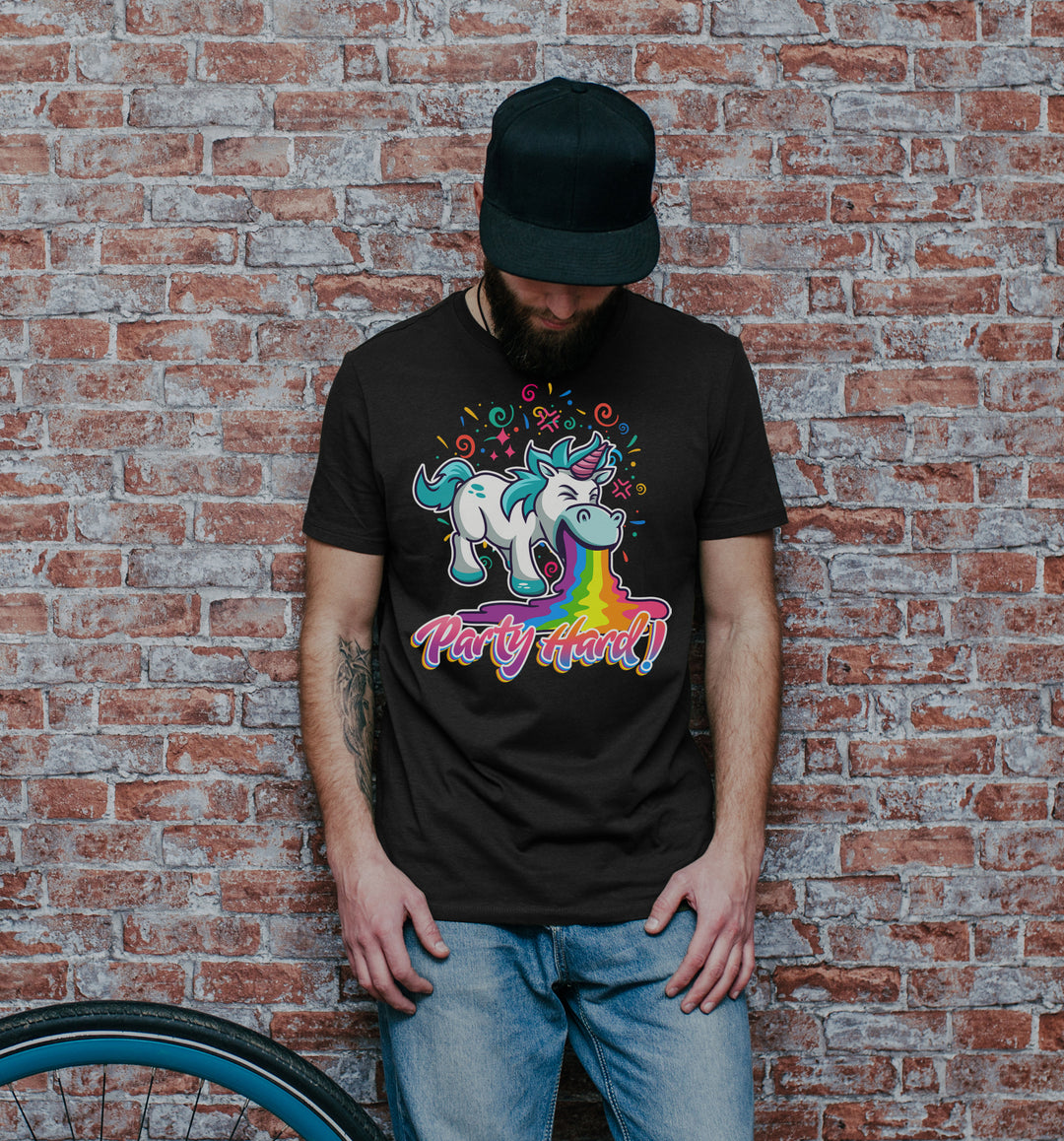 Party Hard T-Shirt | Musik Party Einhorn
