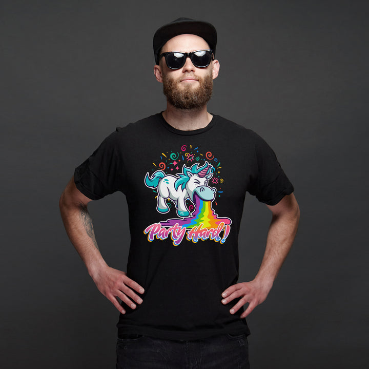 Party Hard T-Shirt | Musik Party Einhorn