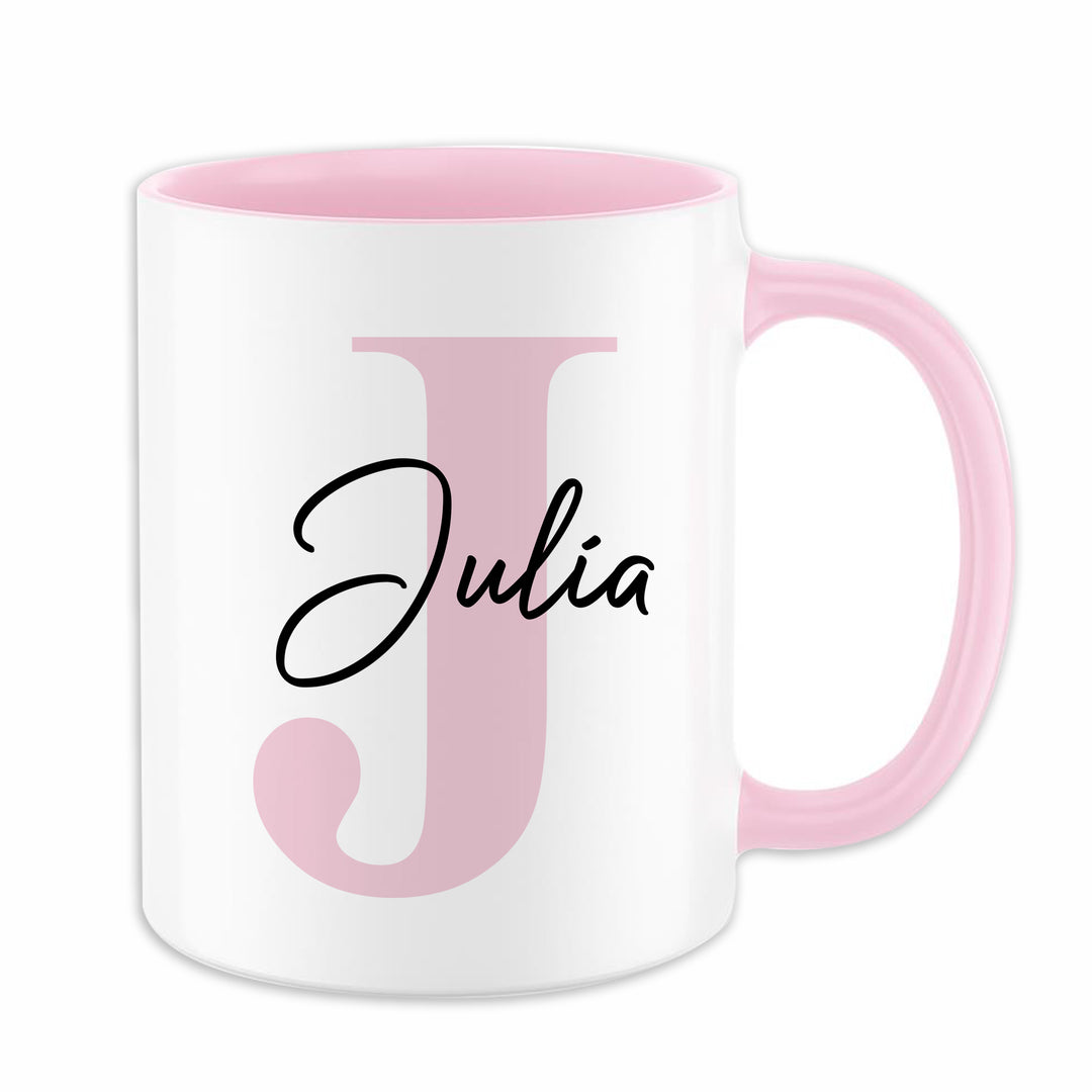Personalisierte Tasse mit Name & Initiale | Kaffeetasse Geschenk Geburtstag Weihnachten Valentinstag Kollegen Familie