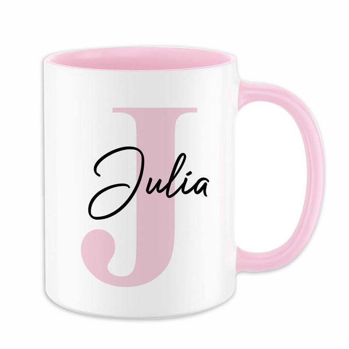 Personalisierte Tasse mit Name & Initiale | Kaffeetasse Geschenk Geburtstag Weihnachten Valentinstag Kollegen Familie