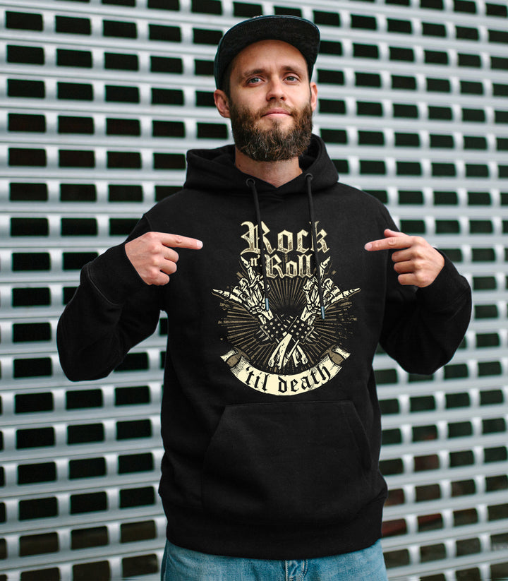 Rock ’n’ Roll Kapuzenpullover | Skull Totenkopf Rocker Musik | M2
