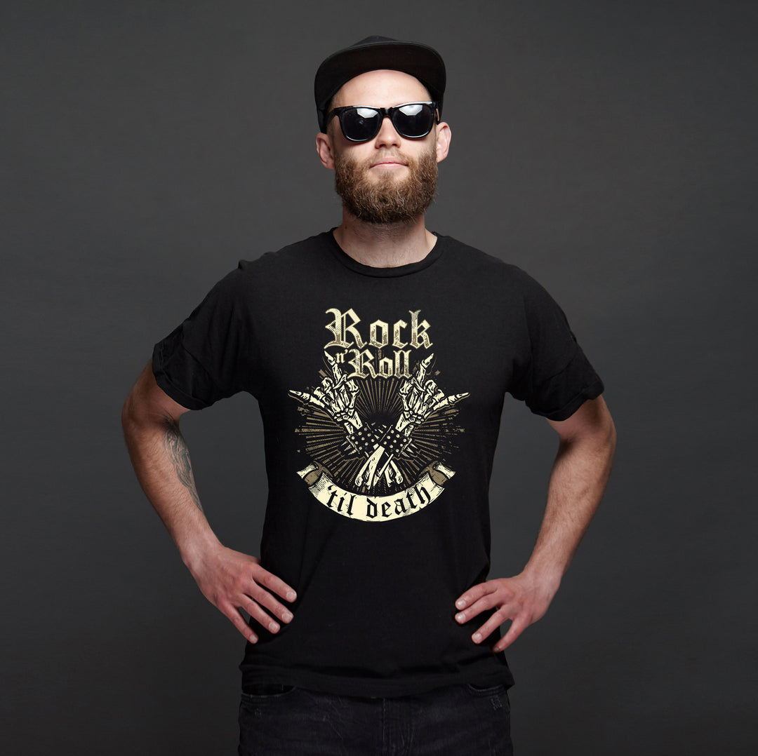 Rock ’n’ Roll T-Shirt | Musik Totenkopf Skull | M2