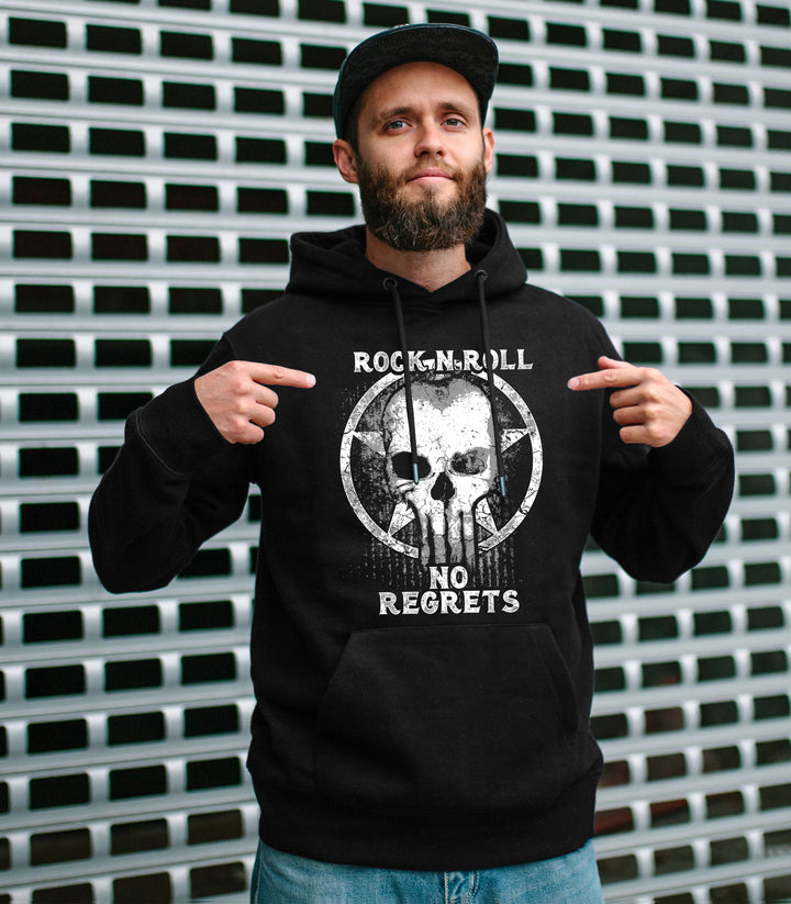 Rock ’n’ Roll Kapuzenpullover | Skull Totenkopf Rocker Musik | M3