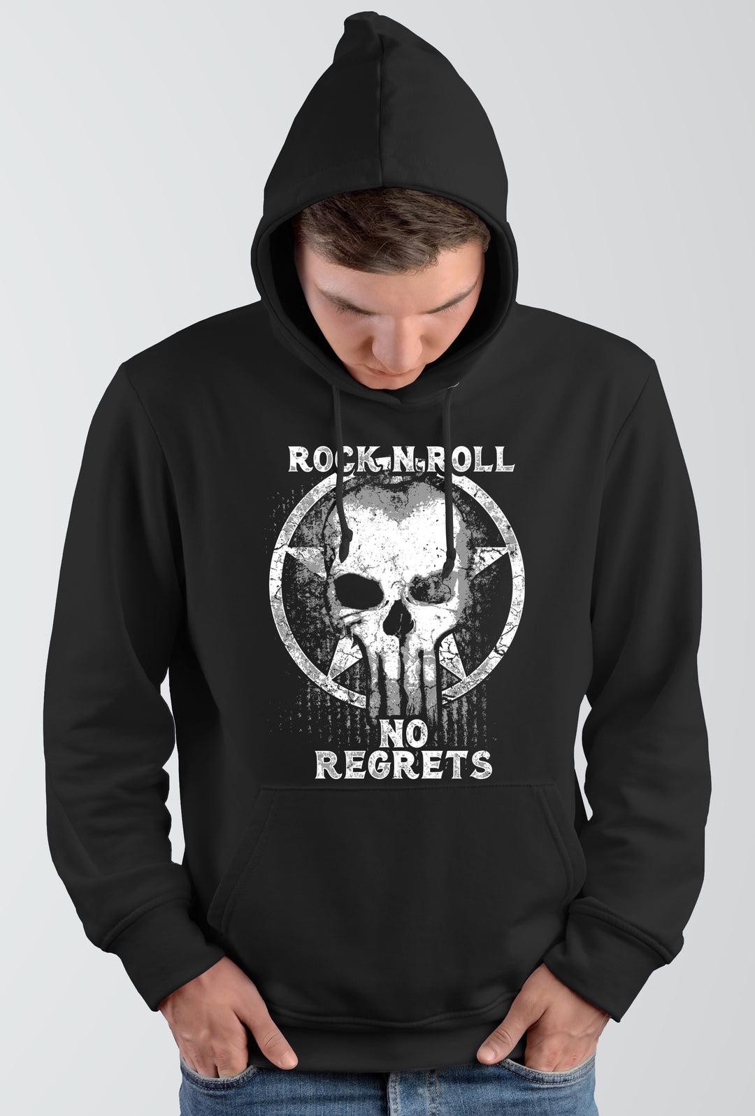 Rock ’n’ Roll Kapuzenpullover | Skull Totenkopf Rocker Musik | M3