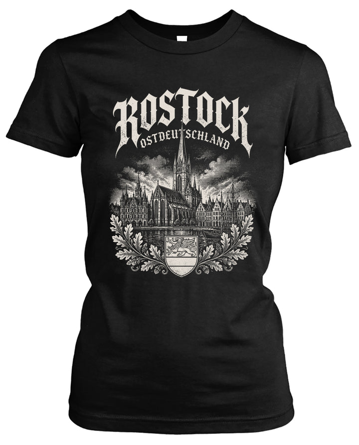 Historica Rostock Damen T-Shirt | Ostsee Ostdeutschland Shirt Girlie | M1