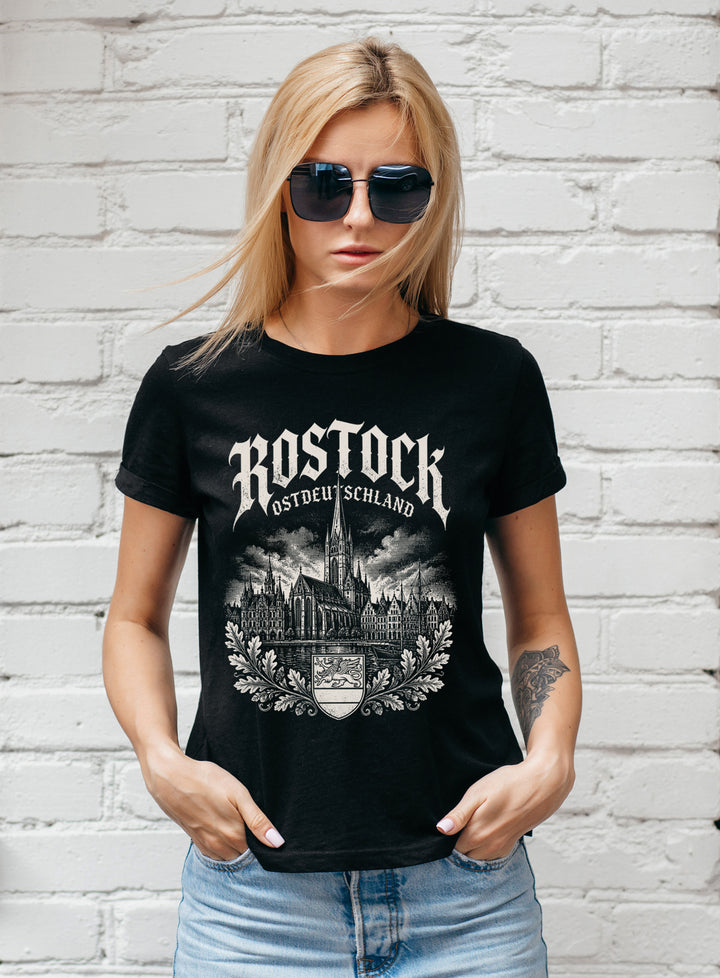 Historica Rostock Damen T-Shirt | Ostsee Ostdeutschland Shirt Girlie | M1