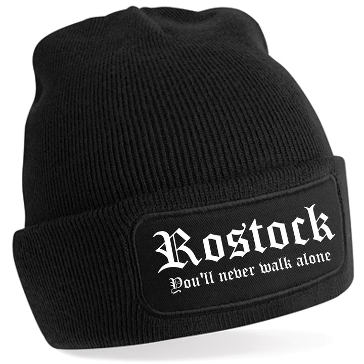 Rostock Never Walk Alone Mütze | Ostsee Mecklenburg Wintermütze | Patch Beanie