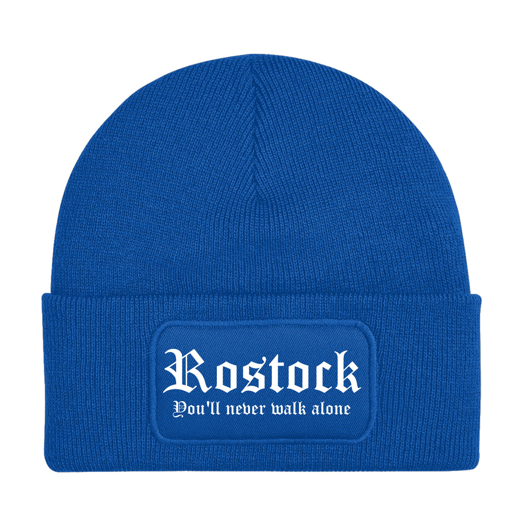 Rostock Never Walk Alone Mütze | Ostsee Mecklenburg Wintermütze | Patch Beanie