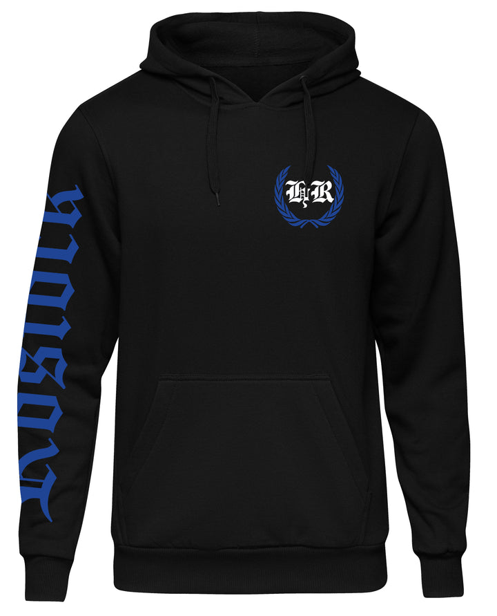 Rostock über alles Kapuzenpullover | Heimat Ostdeutschland | Ärmeldruck