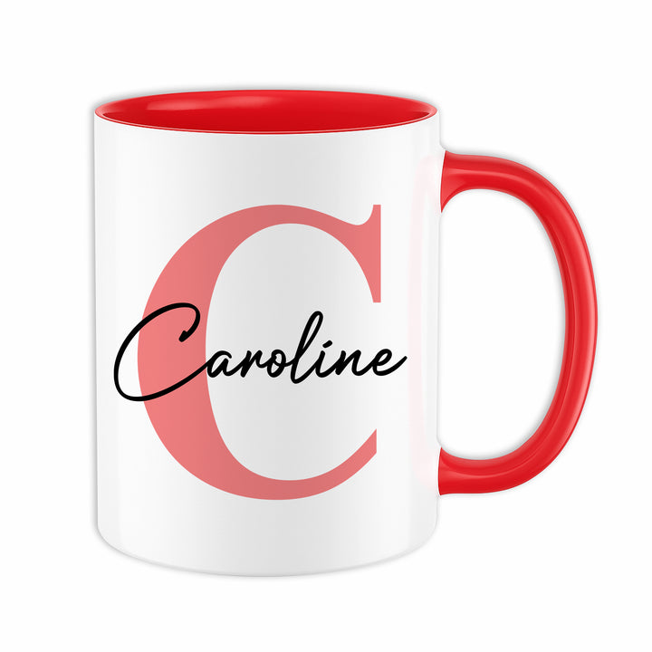 Personalisierte Tasse mit Name & Initiale | Kaffeetasse Geschenk Geburtstag Weihnachten Valentinstag Kollegen Familie