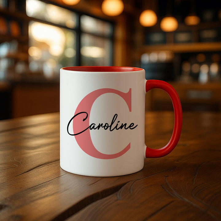 Personalisierte Tasse mit Name & Initiale | Kaffeetasse Geschenk Geburtstag Weihnachten Valentinstag Kollegen Familie