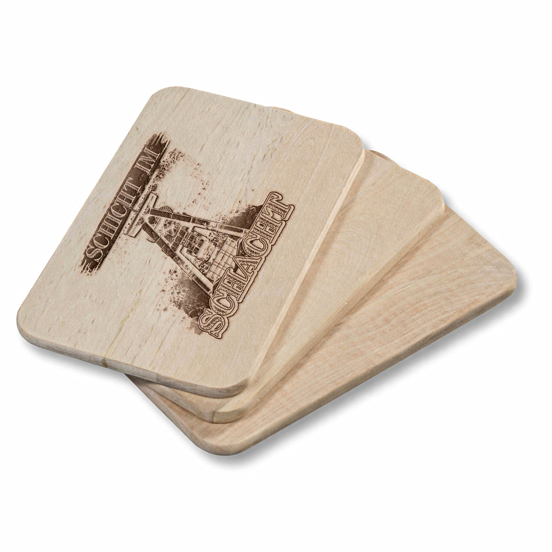Schicht im Schacht Schneidebrett | Frühstücksbrettchen Holzbrett mit Gravur Küchenbrett Bergbau Ruhrpott Geschenk