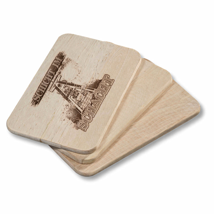 Schicht im Schacht Schneidebrett | Frühstücksbrettchen Holzbrett mit Gravur Küchenbrett Bergbau Ruhrpott Geschenk