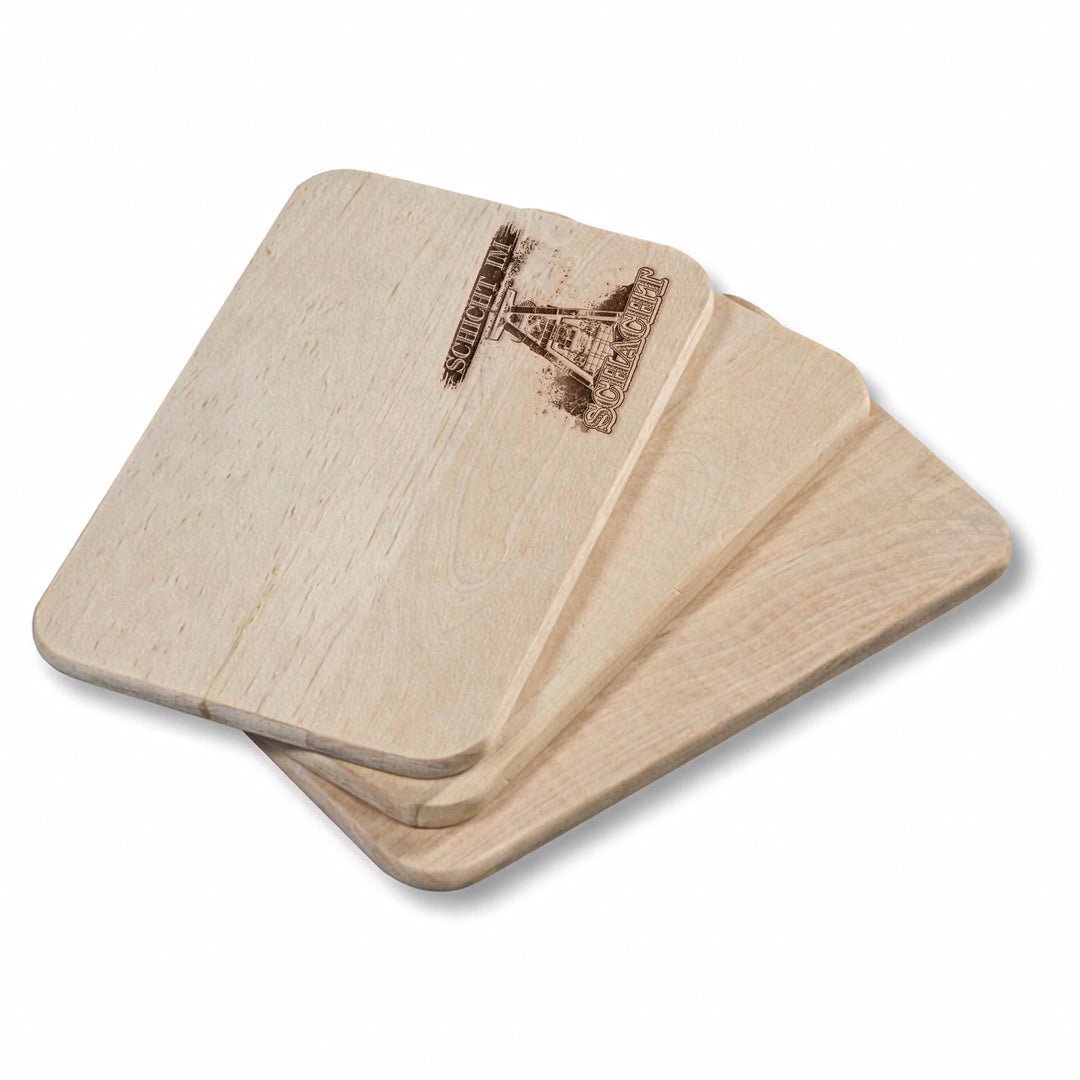 Schicht im Schacht Schneidebrett | Frühstücksbrettchen Holzbrett mit Gravur Küchenbrett Bergbau Ruhrpott Geschenk