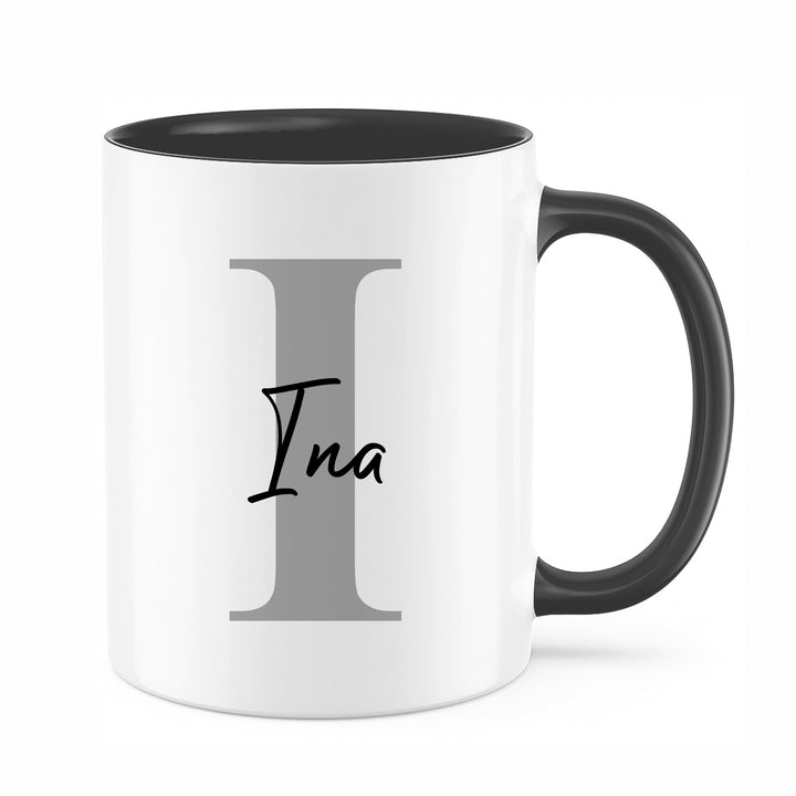 Personalisierte Tasse mit Name & Initiale | Kaffeetasse Geschenk Geburtstag Weihnachten Valentinstag Kollegen Familie
