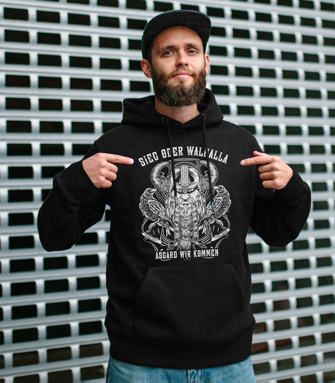Sieg oder Walhalla Kapuzenpullover | Odin Wikinger Valhalla | M1 Asgard