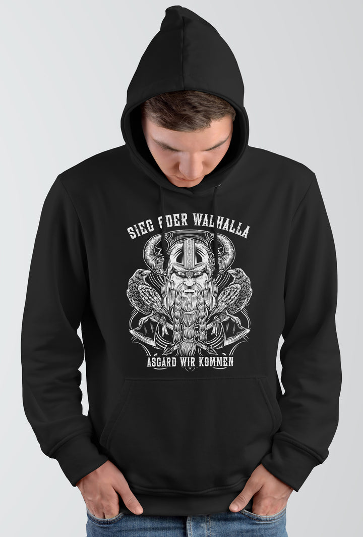 Sieg oder Walhalla Kapuzenpullover | Odin Wikinger Valhalla | M1 Asgard